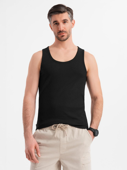Ombre Clothing Moško bombažno osnovno majico - črno