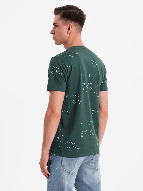 Ombre Clothing Moško majico s tiskom in okroglim izrezom - zeleno