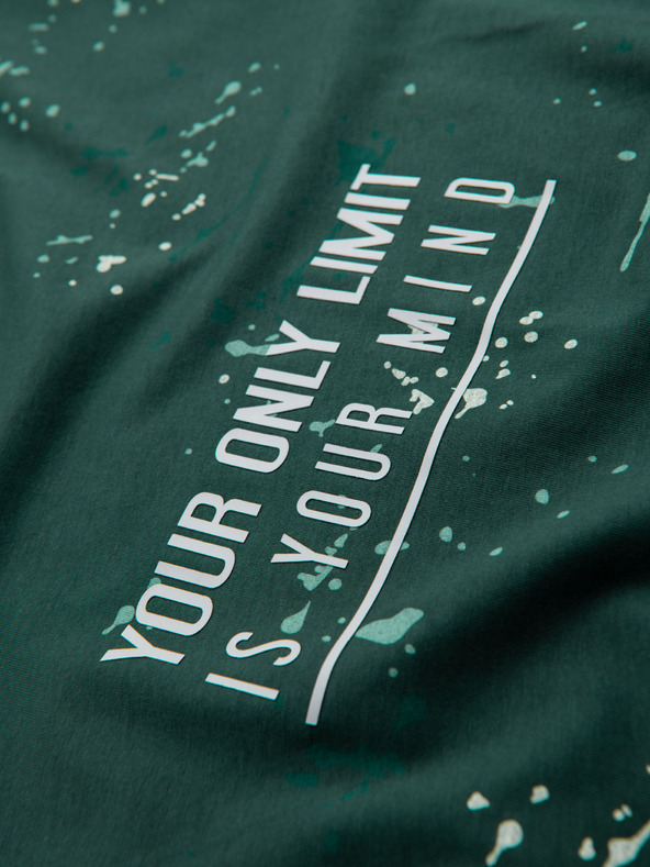 Ombre Clothing Moško majico s tiskom in okroglim izrezom - zeleno