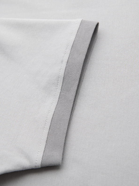 Ombre Clothing Moško majico s kontrastnimi vstavki in V-izrezom - svetlo sivo