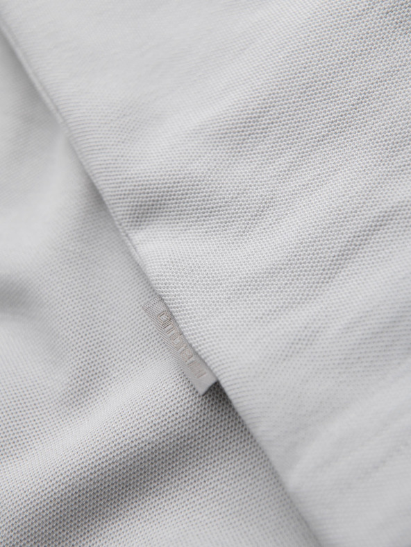 Ombre Clothing Moško majico s kontrastnimi vstavki in V-izrezom - svetlo sivo