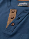 Ombre Clothing Moško majico z gumbi in semiš robom - temno modro