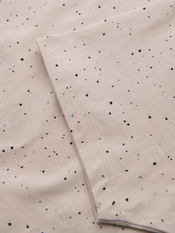 Ombre Clothing Moško bombažno majico s tiskom in okroglim izrezom - bež