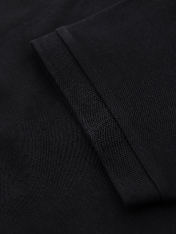 Ombre Clothing Moška polo majica z zadrgo - črna