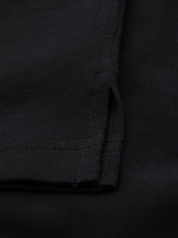 Ombre Clothing Moška polo majica z zadrgo - črna