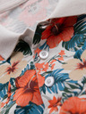 Ombre Clothing Bombažna polo majica s cvetličnim tiskom - bela
