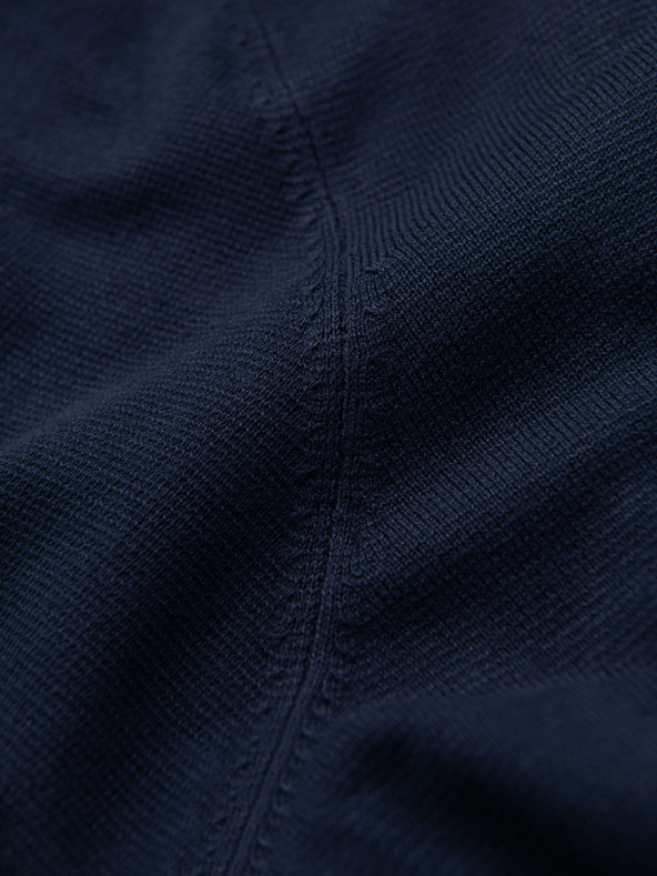 Ombre Clothing Moška klasična pletena rebrasta srajca - temno modra