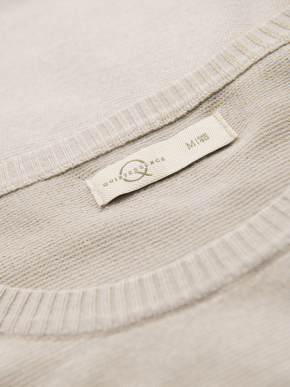 Ombre Clothing Moška klasična pletena srajca z rebrnatimi manšetami - svetlo siva