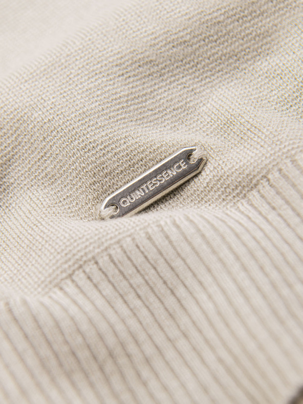 Ombre Clothing Moška klasična pletena srajca z rebrnatimi manšetami - svetlo siva