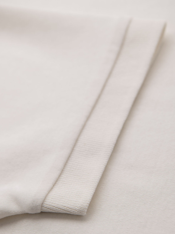 Ombre Clothing Moška polo majica z zadrgo - bela