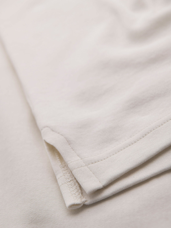 Ombre Clothing Moška polo majica z zadrgo - bela