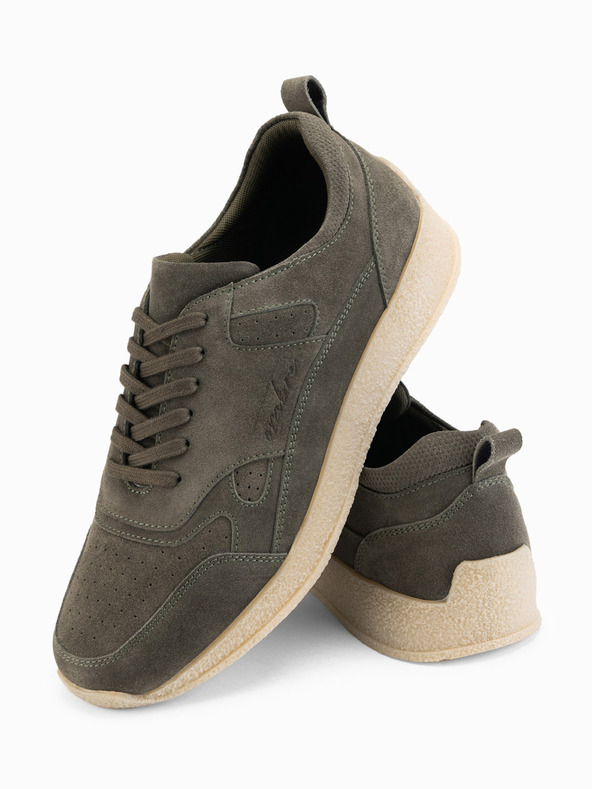 Ombre Clothing Lahke semiš moške superge v športnem slogu - olivne