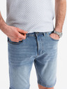 Ombre Clothing Moške jeans kratke hlače klasičnega kroja - svetlo modre