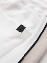 Ombre Clothing Moške kratke trenirka hlače z širokimi črtami - bele