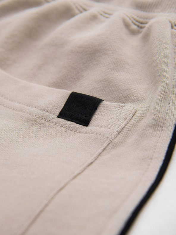 Ombre Clothing Moške kratke trenirka hlače z širokimi črtami - bež