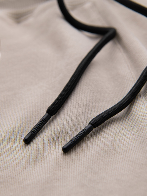 Ombre Clothing Moške kratke trenirka hlače z širokimi črtami - bež