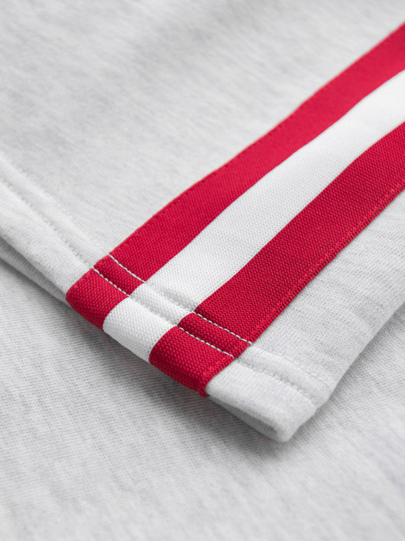 Ombre Clothing Moške trenirka kratke hlače z obrobjem in rebrastim pasom - siv meliran