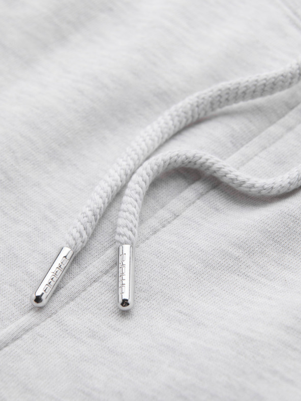 Ombre Clothing Moške trenirka kratke hlače z obrobjem in rebrastim pasom - siv meliran