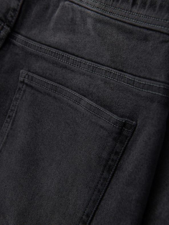 Ombre Clothing Moške kratke hlače z elastičnim pasom in opranim učinkom - sive