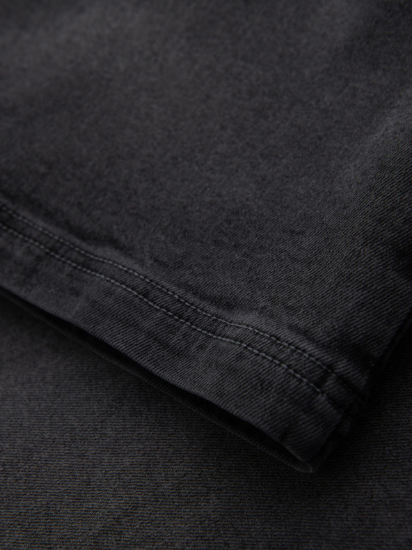 Ombre Clothing Moške kratke hlače z elastičnim pasom in opranim učinkom - sive