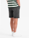 Ombre Clothing Moške kratke hlače z elastičnim pasom in opranim učinkom - sive
