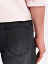 Ombre Clothing Moške jeans kratke hlače klasičnega kroja - črne