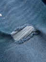 Ombre Clothing Moške kratke jeans kratke hlače z raztrganimi hlačnicami - modre