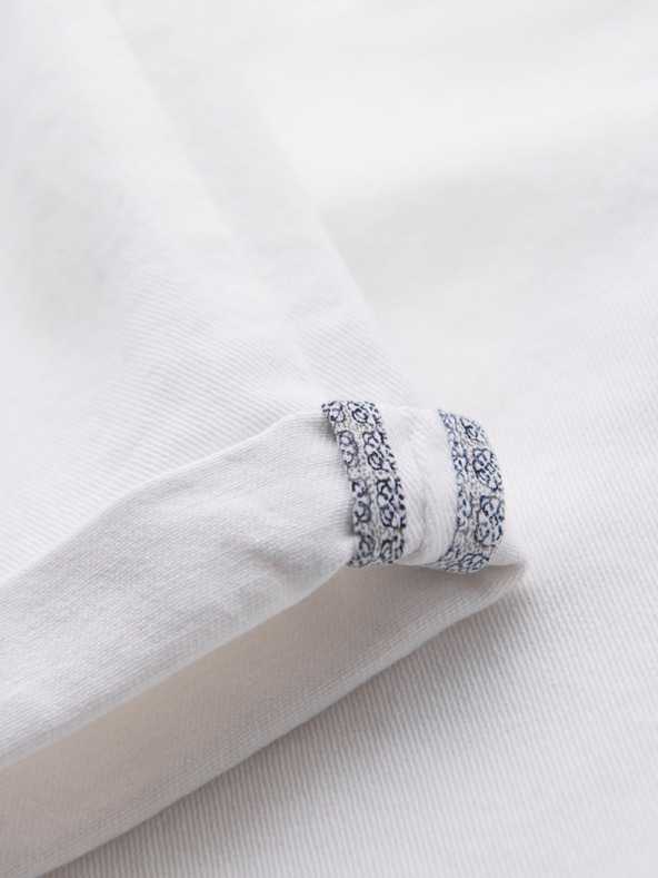 Ombre Clothing Moške jeans kratke hlače z zavihano hlačnico - bele