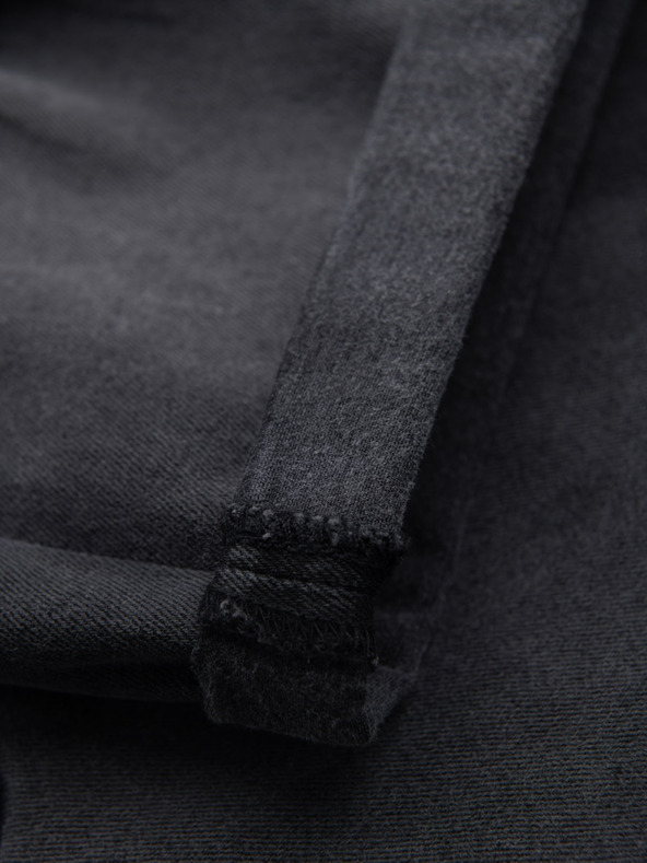 Ombre Clothing Moške kratke jeans kratke hlače z raztrganinami in zavihano hlačnico - sive