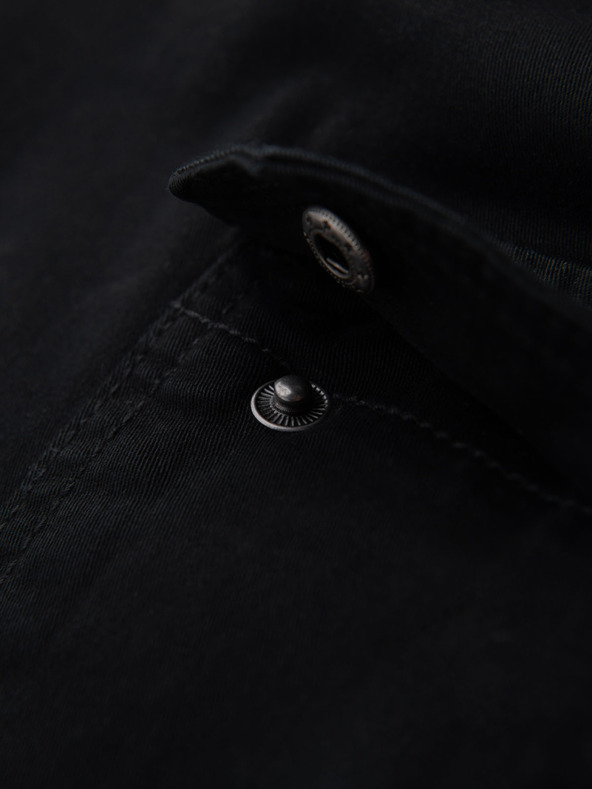 Ombre Clothing Moške bombažne kratke hlače z elastičnim pasom - črne