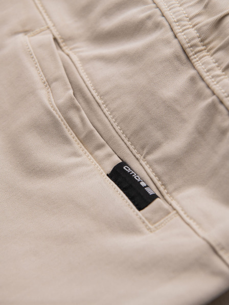 Ombre Clothing Moške ohlapne kratke hlače z cargo žepi - kremne