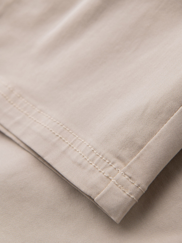 Ombre Clothing Moške ohlapne kratke hlače z cargo žepi - kremne