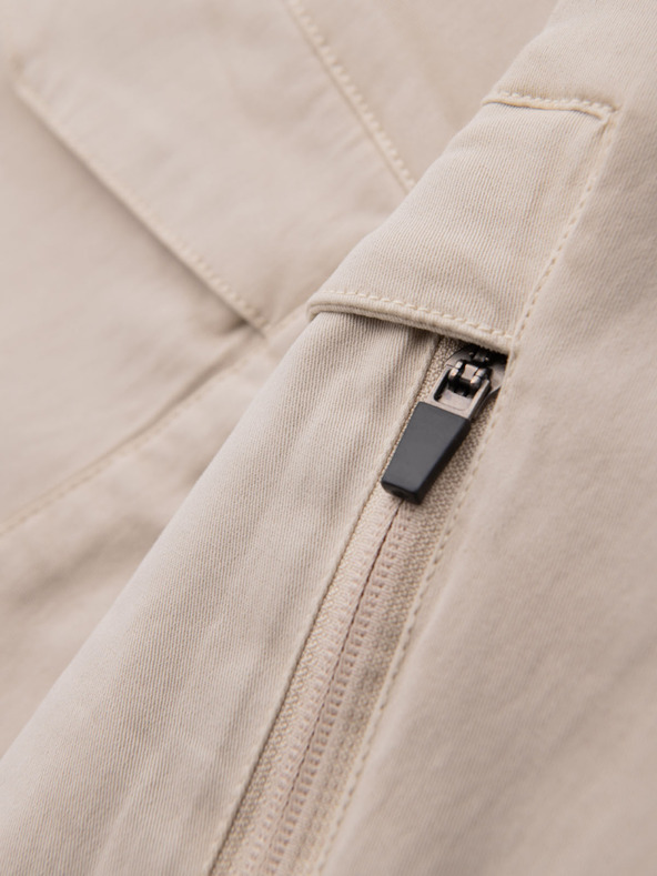 Ombre Clothing Moške ohlapne kratke hlače z cargo žepi - kremne