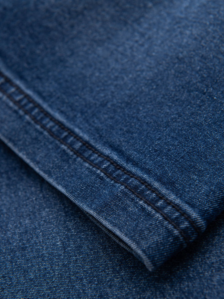 Ombre Clothing Moške kratke hlače z elastičnim pasom in opranim učinkom - modre