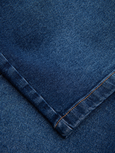 Ombre Clothing Moške kavbojske kratke hlače klasičnega kroja - temno modre