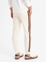 Ombre Clothing Moške trenirka hlače z obrobjem in rebrastimi robovi hlačnic - kremne