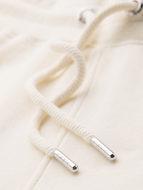 Ombre Clothing Moške trenirka hlače z obrobjem in rebrastimi robovi hlačnic - kremne