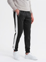 Ombre Clothing Moške trenirka hlače s kontrastnim obrobjem - črne