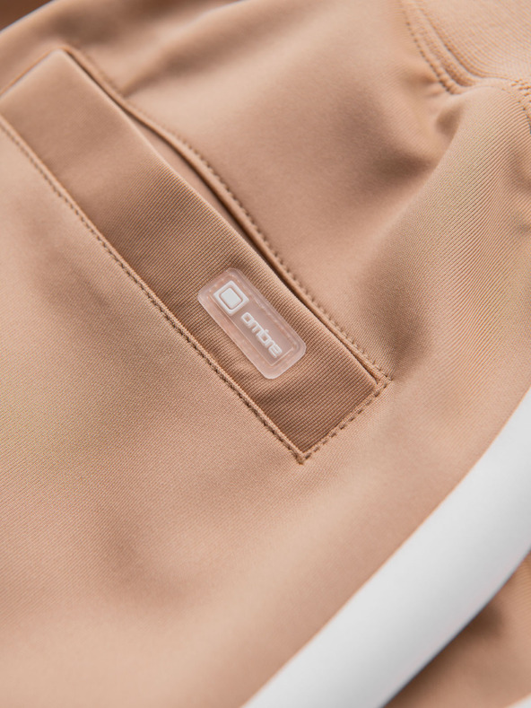 Ombre Clothing Moške jogger hlače z kontrastnimi črtami - bež