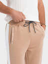 Ombre Clothing Moške jogger hlače z kontrastnimi črtami - bež