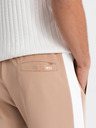 Ombre Clothing Moške jogger hlače z kontrastnimi črtami - bež