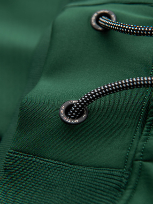 Ombre Clothing Moške trenirka hlače s kontrastnim obrobjem - temno zelene