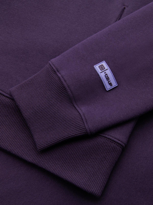 Ombre Clothing Uniseks pulover z žepi in kapuco - vijolična