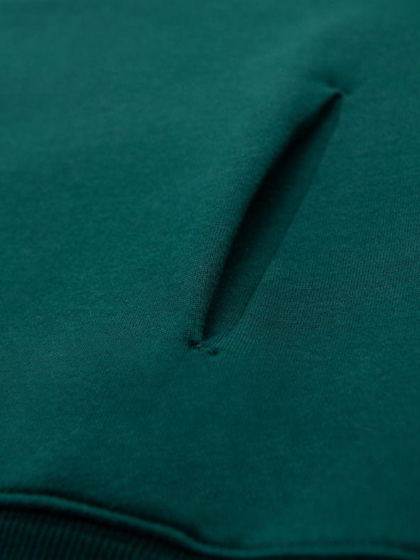 Ombre Clothing Uniseks pulover z žepi in kapuco - temno zelena