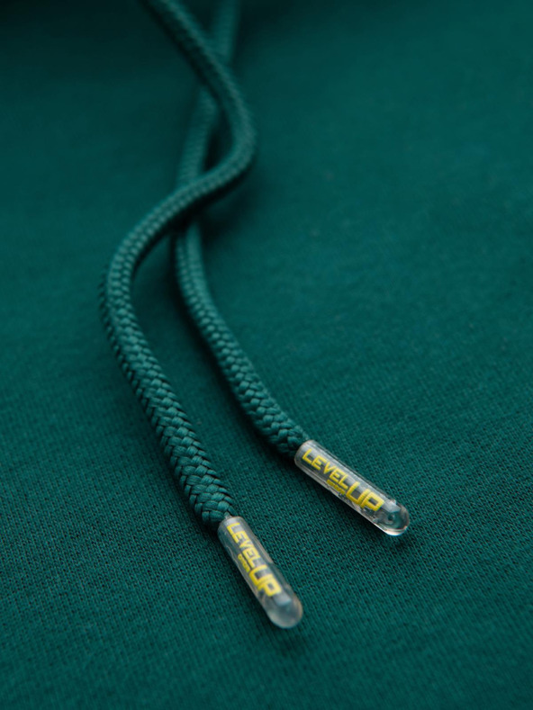 Ombre Clothing Uniseks pulover z žepi in kapuco - temno zelena