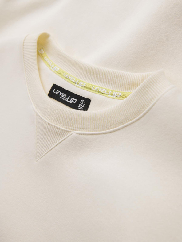 Ombre Clothing Klasičen uniseks pulover z okroglim izrezom - kremna