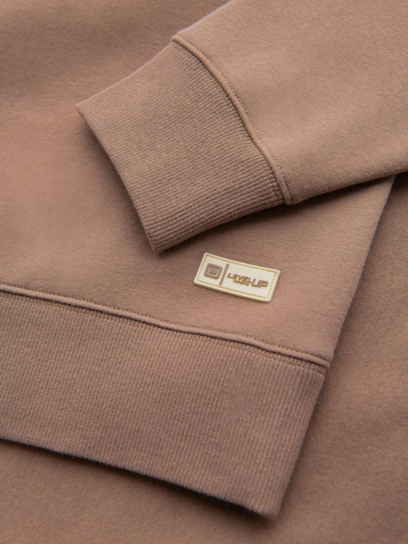 Ombre Clothing Klasičen uniseks pulover z okroglim izrezom - rjava