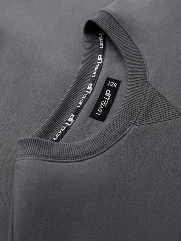 Ombre Clothing Uniseks klasičen pulover z okroglim izrezom - siva