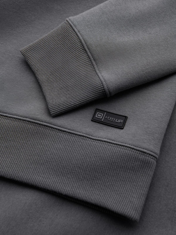 Ombre Clothing Uniseks klasičen pulover z okroglim izrezom - siva