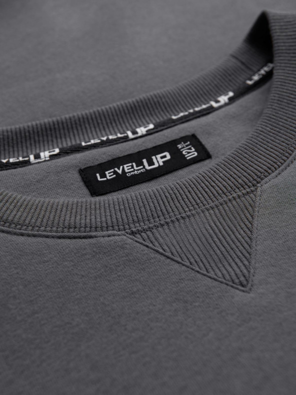 Ombre Clothing Uniseks klasičen pulover z okroglim izrezom - siva